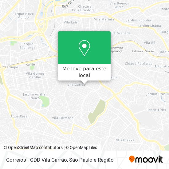 Correios - CDD Vila Carrão mapa