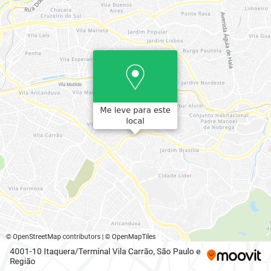 4001-10 Itaquera / Terminal  Vila Carrão mapa