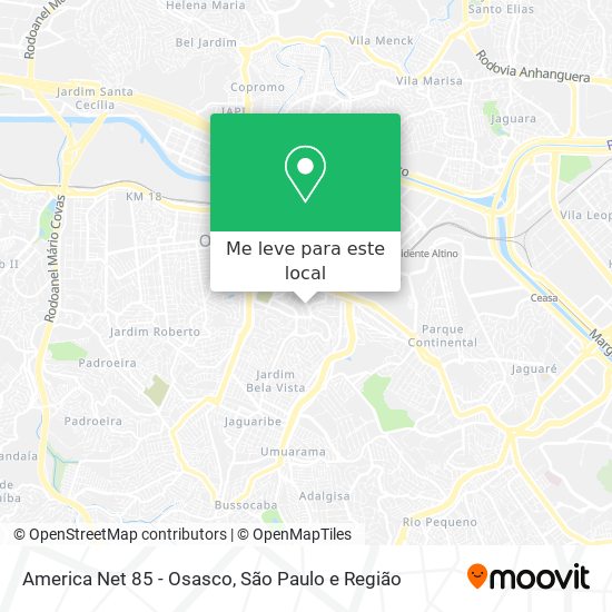 America Net 85 - Osasco mapa