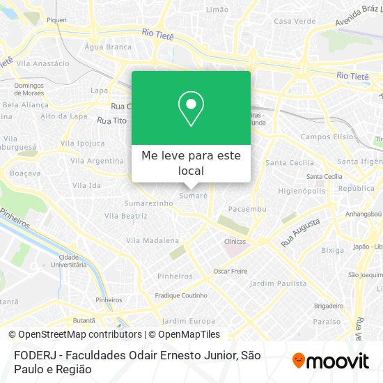 FODERJ - Faculdades Odair Ernesto Junior mapa