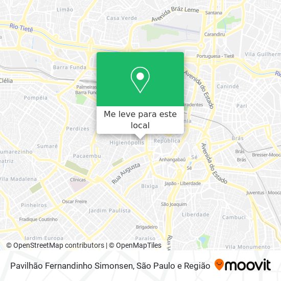 Pavilhão Fernandinho Simonsen mapa