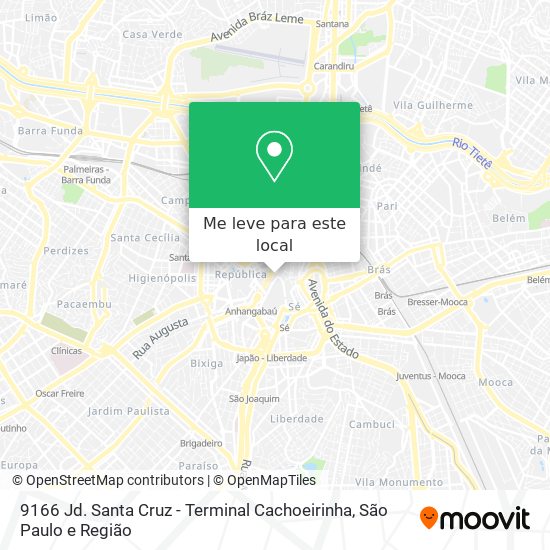 9166 Jd. Santa Cruz - Terminal Cachoeirinha mapa
