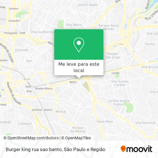 Burger king rua sao bento mapa