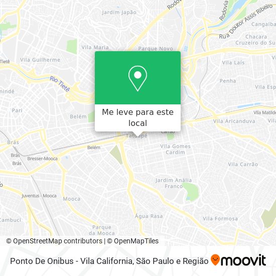 Ponto De Onibus - Vila California mapa