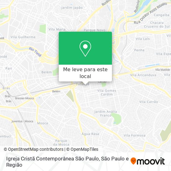 Igreja Cristã Contemporânea São Paulo mapa