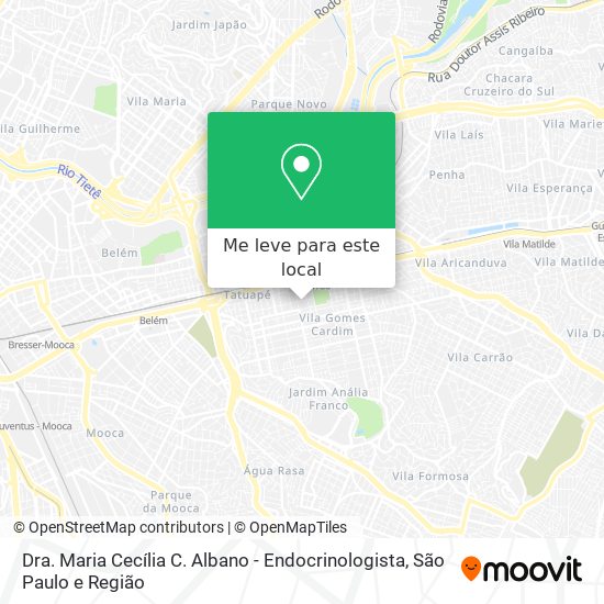 Dra. Maria Cecília C. Albano - Endocrinologista mapa