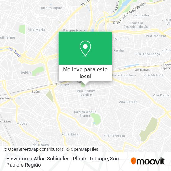 Elevadores Atlas Schindler - Planta Tatuapé mapa
