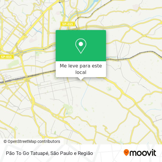 Pão To Go Tatuapé mapa