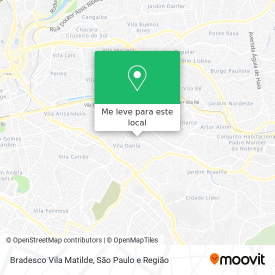 Bradesco Vila Matilde mapa