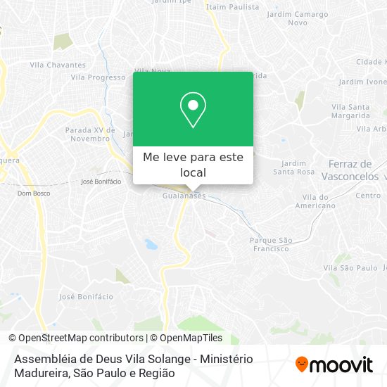 Assembléia de Deus Vila Solange - Ministério Madureira mapa