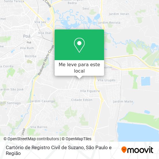 Cartório de Registro Civil de Suzano mapa