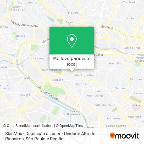 SkinMax - Depilação a Laser - Unidade Alto de Pinheiros mapa