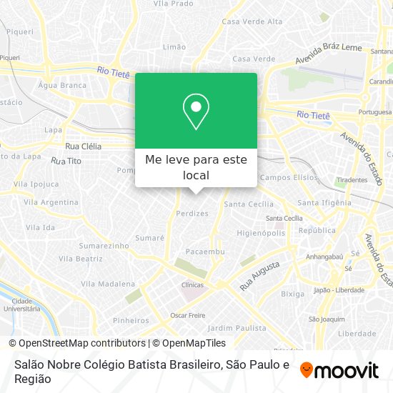 Salão Nobre Colégio Batista Brasileiro mapa