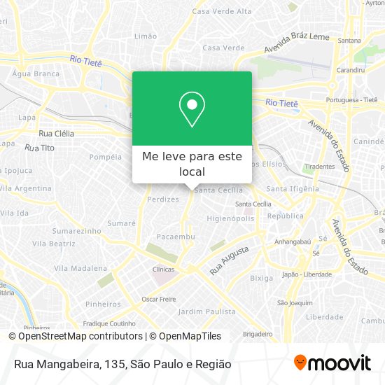 Rua Mangabeira, 135 mapa