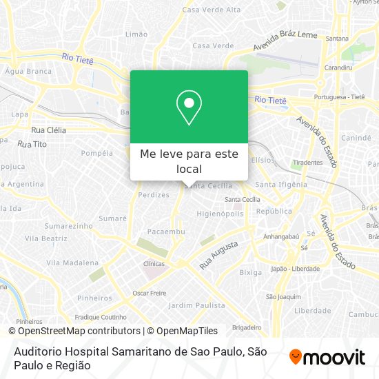 Auditorio Hospital Samaritano de Sao Paulo mapa