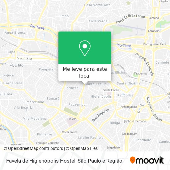 Favela de Higienópolis Hostel mapa