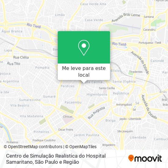 Centro de Simulação Realística do Hospital Samaritano mapa