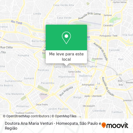 Doutora Ana Maria Venturi - Homeopata mapa