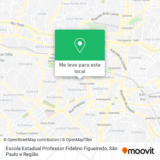 Escola Estadual Professor Fidelino Figueiredo mapa