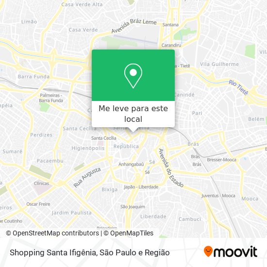 Shopping Santa Ifigênia mapa