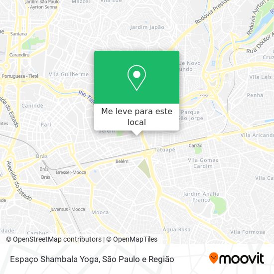 Espaço Shambala Yoga mapa