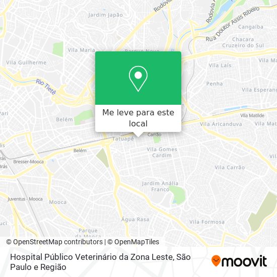 Hospital Público Veterinário da Zona Leste mapa