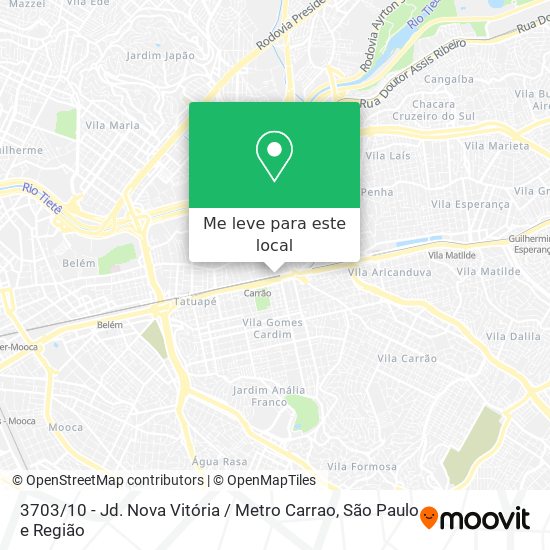 3703 / 10 - Jd. Nova Vitória / Metro Carrao mapa