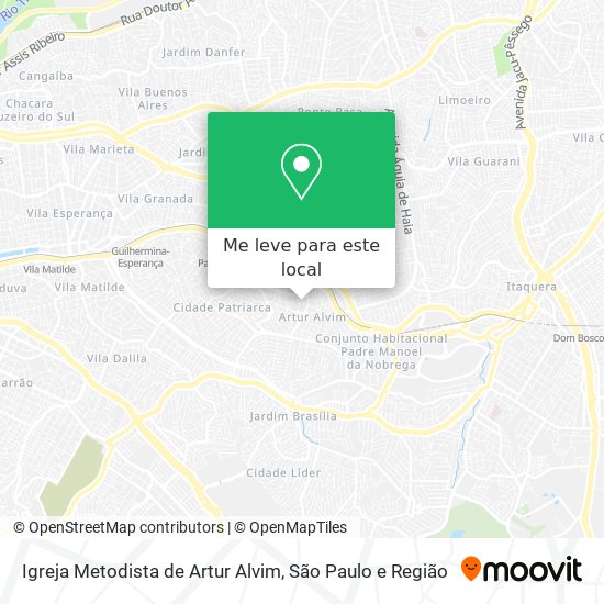 Igreja Metodista de Artur Alvim mapa