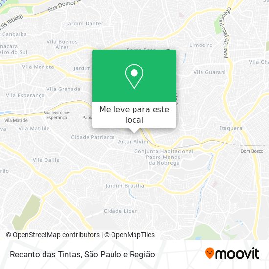 Recanto das Tintas mapa