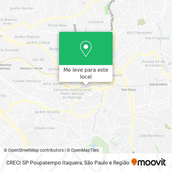 CRECI SP Poupatempo Itaquera mapa