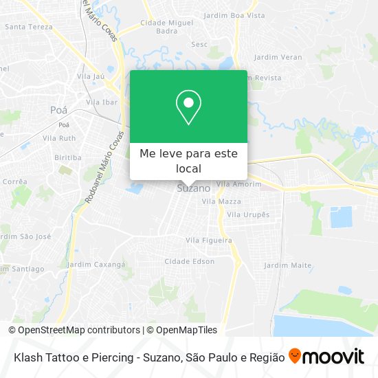 Klash Tattoo e Piercing - Suzano mapa