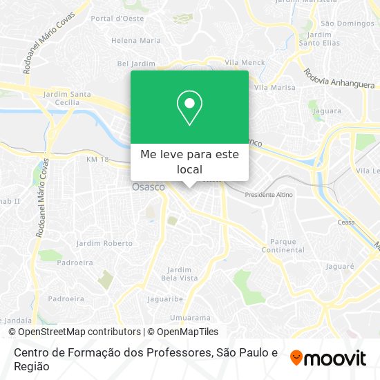 Centro de Formação dos Professores mapa