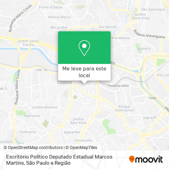 Escritório Político Deputado Estadual Marcos Martins mapa
