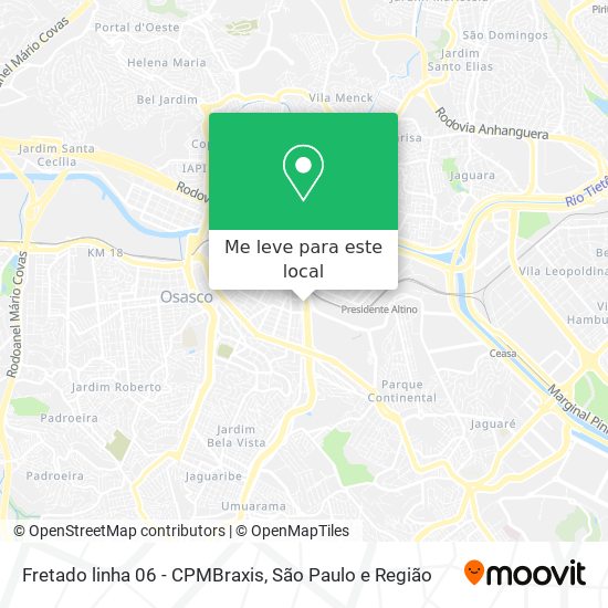 Fretado linha 06 -	CPMBraxis mapa