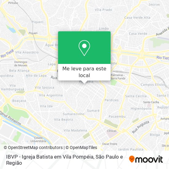 IBVP - Igreja Batista em Vila Pompéia mapa