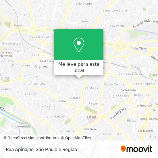 Rua Apinajés mapa