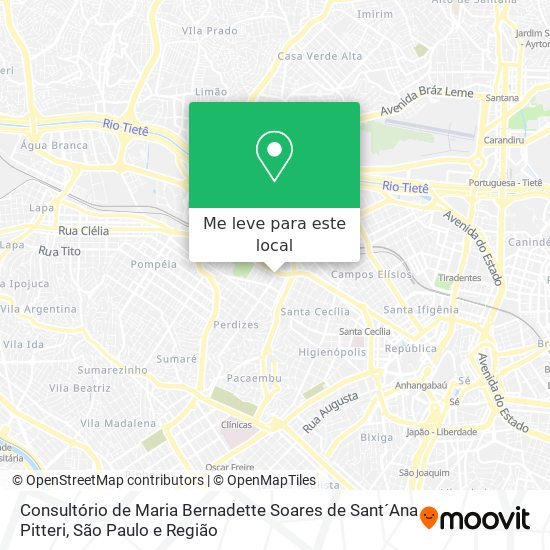 Consultório de Maria Bernadette Soares de Sant´Ana Pitteri mapa