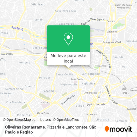 Oliveiras Restaurante, Pizzaria e Lanchonete mapa
