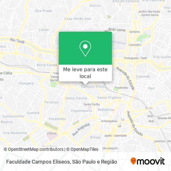 Faculdade Campos Elíseos mapa