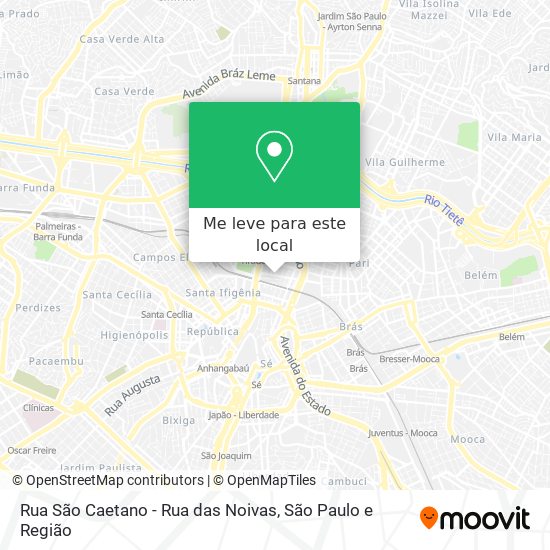 Rua São Caetano - Rua das Noivas mapa