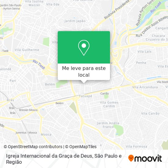 Igreja Internacional da Graça de Deus mapa