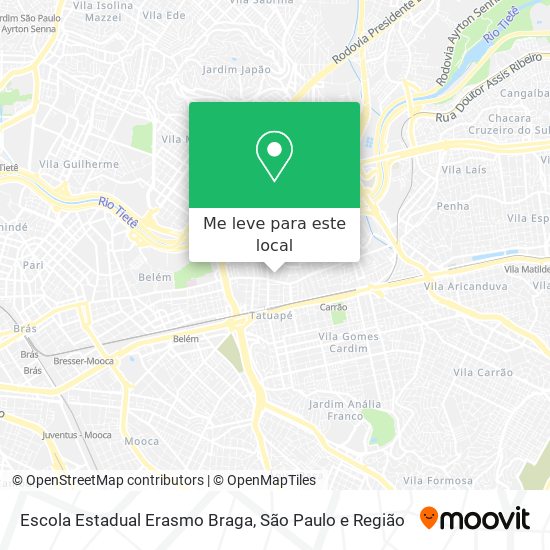 Escola Estadual Erasmo Braga mapa