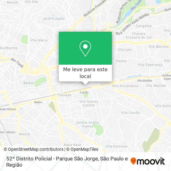 52º Distrito Policial - Parque São Jorge mapa