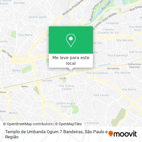 Templo de Umbanda Ogum 7 Bandeiras mapa