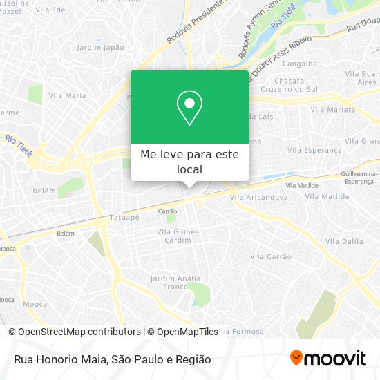 Rua Honorio Maia mapa