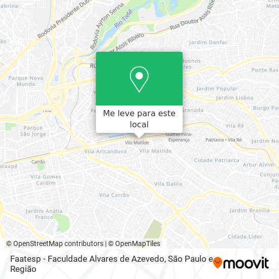Faatesp - Faculdade Alvares de Azevedo mapa