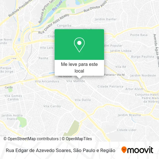 Rua Edgar de Azevedo Soares mapa