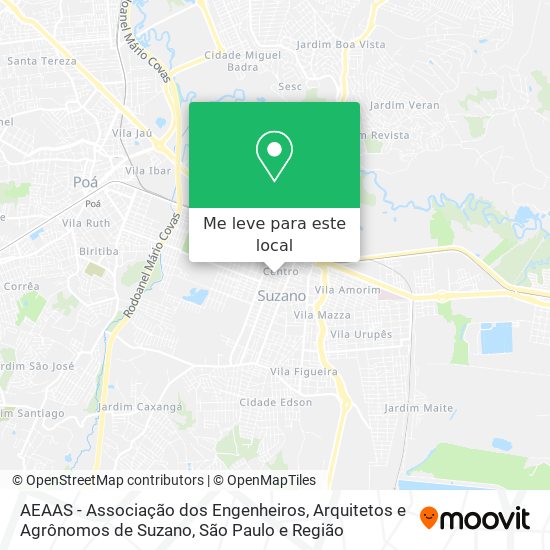 AEAAS - Associação dos Engenheiros, Arquitetos e Agrônomos de Suzano mapa
