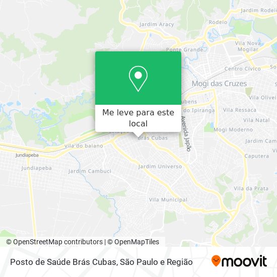 Posto de Saúde Brás Cubas mapa