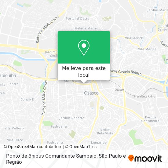 Ponto de ônibus Comandante Sampaio mapa